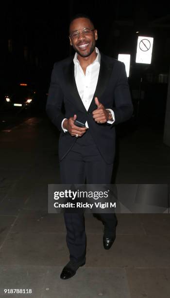 Reggie Yates attends the Dunhill & GQ pre-BAFTA filmmakers dinner and party co-hosted by Andrew Maag & Dylan Jones at Bourdon House on February 15,...