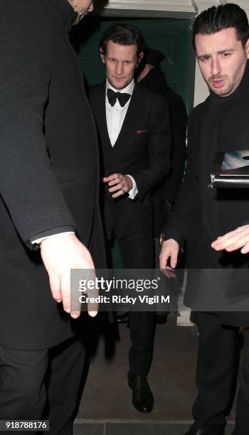 Matt Smith attends the Dunhill & GQ pre-BAFTA filmmakers dinner and party co-hosted by Andrew Maag & Dylan Jones at Bourdon House on February 15,...