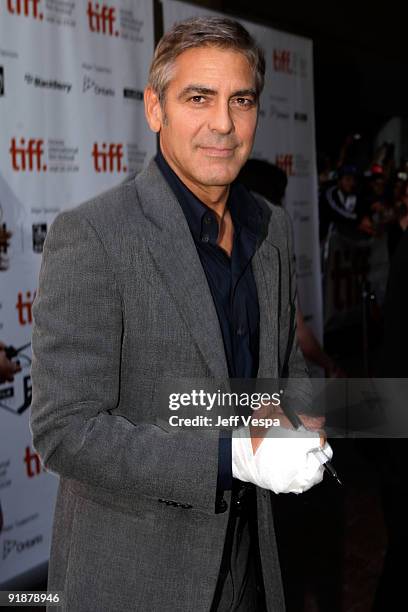 Actor George Clooney attends the "Up In The Air" Premiere held at the Ryerson Theatre during 2009 Toronto International Film Festival on September...