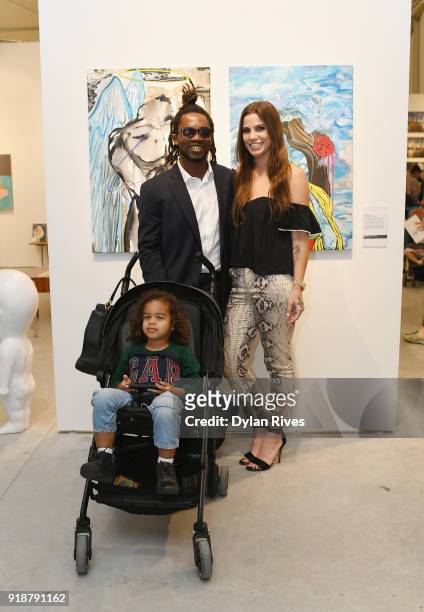 Edwin Baker and Olivia Namath attend the Art Wynwood VIP Opening Preview 2018 at The Art Wynwood Pavilion on February 15, 2018 in Miami, FL.