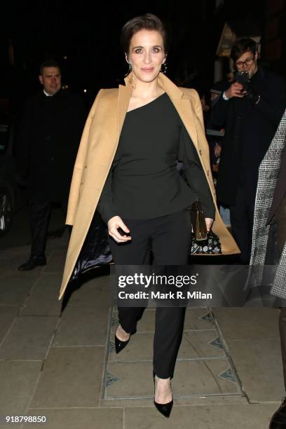 Vicky McClure attending the Dunhill and Dylan Jones Pre-BAFTA Filmmakers Dinner on February 15, 2018 in London, England.