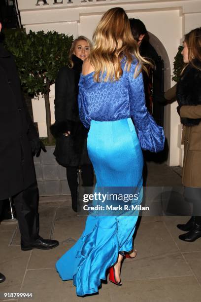 Lily James attending the Dunhill and Dylan Jones Pre-BAFTA Filmmakers Dinner on February 15, 2018 in London, England.