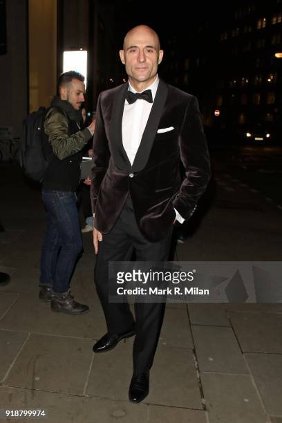 Mark Strong attending the Dunhill and Dylan Jones Pre-BAFTA Filmmakers Dinner on February 15, 2018 in London, England.
