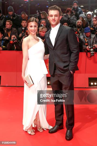 German actress Aylin Tezel and German actor Jannis Niewoehner attend the Opening Ceremony & 'Isle of Dogs' premiere during the 68th Berlinale...