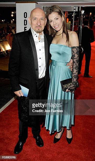 Sir Ben Kingsley and Daniela Barbosa de Carneiro attend the Opening Gala for The Times BFI London Film Festival which Premiere's 'Fantastic Mr Fox'...