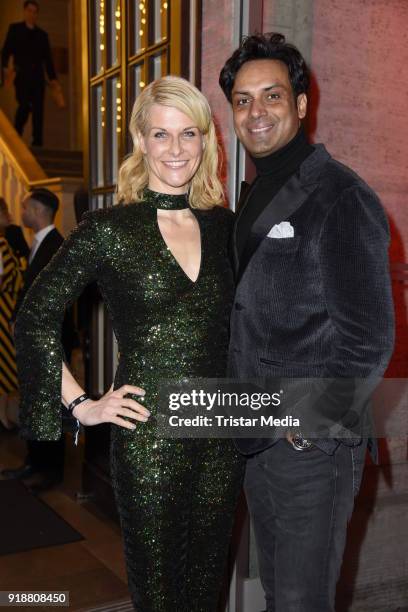 Natascha Gruen and her boyfriend Param Multani during the Berlin Opening Night by GALA and UFA Fiction at Das Stue on February 15, 2018 in Berlin,...