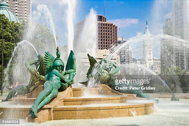 philadelphia, pa - swann memorial fountain stock-fotos und bilder