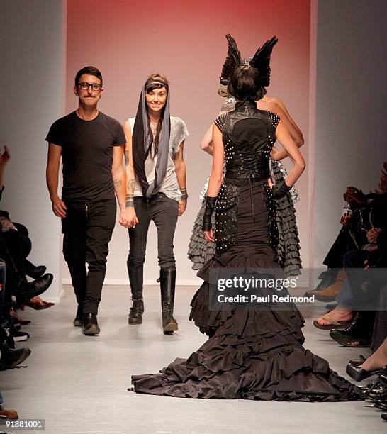 Designers Jonny Cota and Katie Kay of Skingraft at the Downtown LA Fashion Week Spring 2010 - Louver - Runway at The Geffen Contemporary at MOCA on...