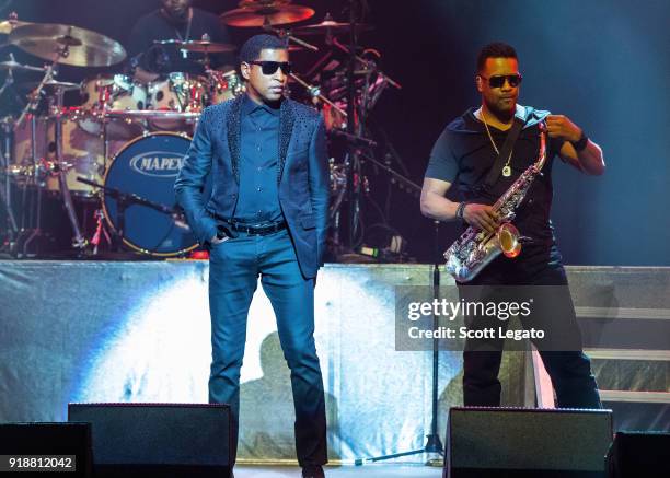 Singer Babyface performs at The Soundboard, Motor City Casino on February 15, 2018 in Detroit, Michigan.