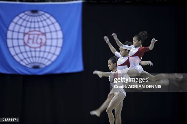 Venezuela's Jessica Lopez performs in the balance beam event during the Artistic Gymnastics World Championships 2009 at the 02 Arena, in east London,...