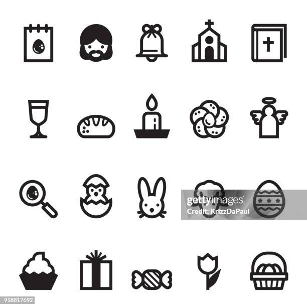 easter icons - empty easter basket stock illustrations