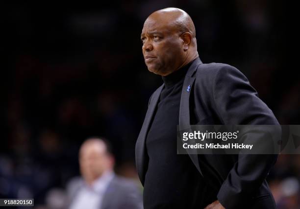 Head coach Leonard Hamilton of the Florida State Seminoles is seen during the game against the Notre Dame Fighting Irish at Purcell Pavilion on...