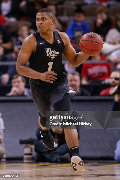 Taylor of the UCF Knights brings the ball up court during the game against the Cincinnati Bearcats at BB&T Arena on February 6, 2018 in Highland...