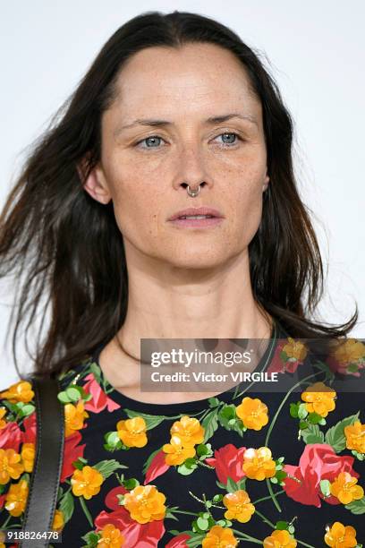 Tasha Tilberg walks the runway at the Michael Kors Ready to Wear Fall/Winter 2018-2019 fashion show during New York Fashion Week on February 14, 2018...