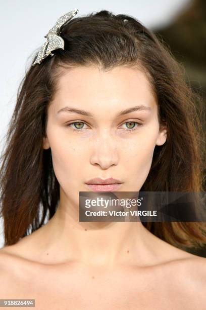Bella Hadid walks the runway at the Michael Kors Ready to Wear Fall/Winter 2018-2019 fashion show during New York Fashion Week on February 14, 2018...