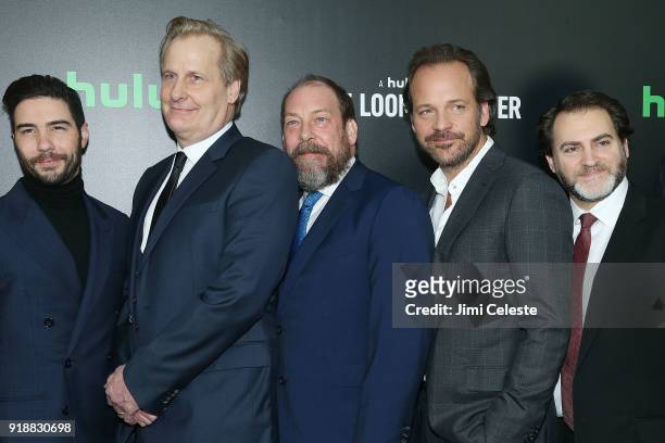 Tahar Rahim, Jeff Daniels, Bill Camp, Peter Sarsgaard and Michael Stuhlbarg attend Hulu's "The Looming Tower" Series Premiere at The Paris Theatre on...