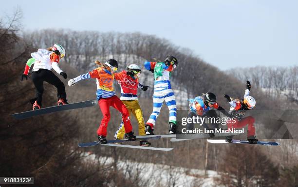 Michela Moioli of Italy, Julia Pereira de Sousa Mabileau of France, Eva Samkova of Czech Repbublic, Lindsay Jacobellis of United States, Chloe...