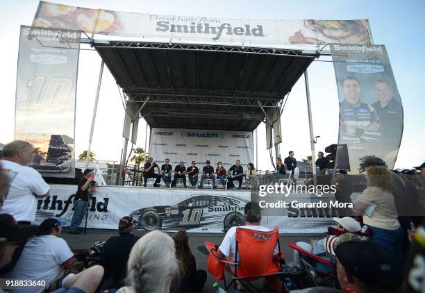 Danny ÒChocolateÓ Myers, Pete Pistone, Matt Yocum, former driver and NASCAR team owner Tony Stewart, Mike Skinner, Angie Skinner, Dave Moody, Claire...