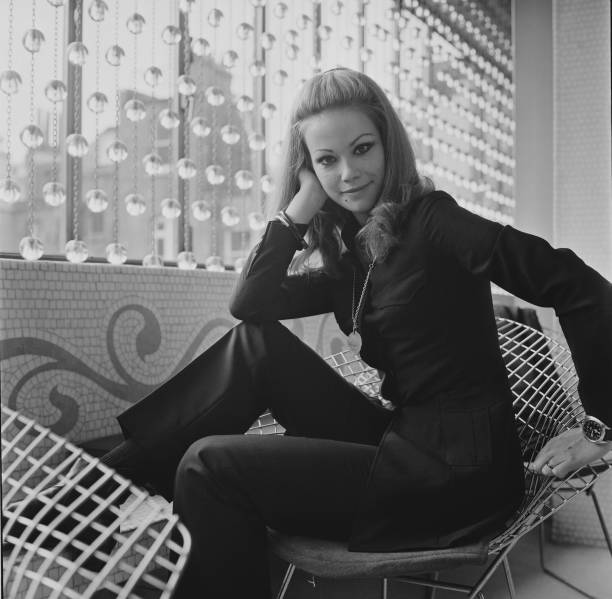 French actress Claudine Auger, London, UK, 22nd April 1968.