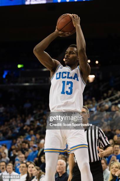 Bruins guard Kris Wilkes shoots a three point basket during the game between the Oregon State Beavers and the UCLA Bruins on February 15 at Pauley...