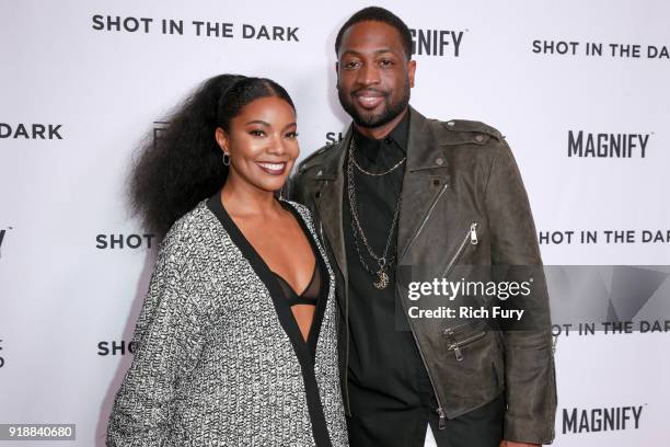 Gabrielle Union and Dwyane Wade attend Magnify and Fox Sports Films' "Shot In The Dark" premiere documentary screening and panel discussion at...