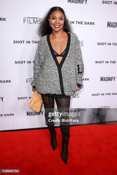 Gabrielle Union attends Magnify and Fox Sports Films' "Shot In The Dark" premiere documentary screening and panel discussion at Pacific Design Center...