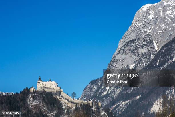 hohenwerfen castle (werfen, austria) - hohenwerfen castle stock-fotos und bilder