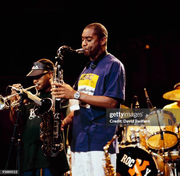 Saxophonist Branford Marsalis performs on stage in 1995.