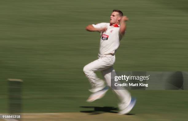 Nick Winter of the Redbacks bowls during day one of the Sheffield Shield match between New South Wales and South Australia at Sydney Cricket Ground...