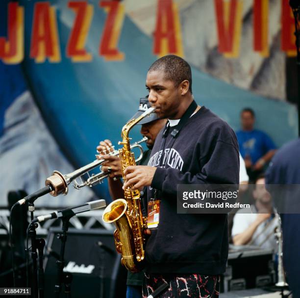 Saxophonist Branford Marsalis performs on stage at the Jazz A Vienne Festival held in Vienne, France in July 1995.