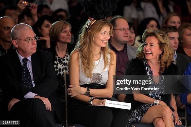 Dr.Gulnara Karimova Chairwoman of the Board of Trustees, Fund Forum, and Caroline Gruozi Scheufele,Vice President Of Chopard laugh during the...