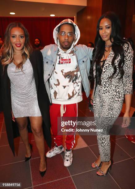 Angela Simmons, Jojo Simmons and Vanessa Simmons attends the 2018 Global Spin Awards at The Novo by Microsoft on February 15, 2018 in Los Angeles,...