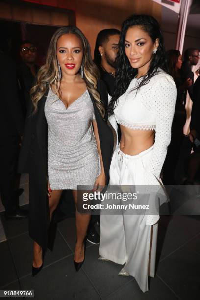 Angela Simmons and Nicole Scherzinger attends the 2018 Global Spin Awards at The Novo by Microsoft on February 15, 2018 in Los Angeles, California.