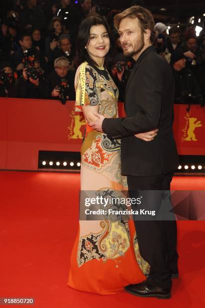 Jasmin Tabatabai and Andreas Pietschmann attend the Opening Ceremony & 'Isle of Dogs' premiere during the 68th Berlinale International Film Festival...