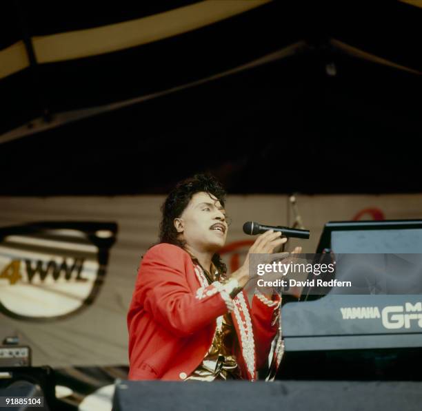 American singer and musician Little Richard performs live onstage at the New Orleans Jazz Festival in New Orleans, Louisiana on 22nd April 1994.