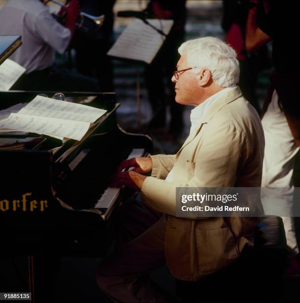 Lou Levy performs on stage at the Jazz A Vienne Festival held in Vienne, France in July 1990.