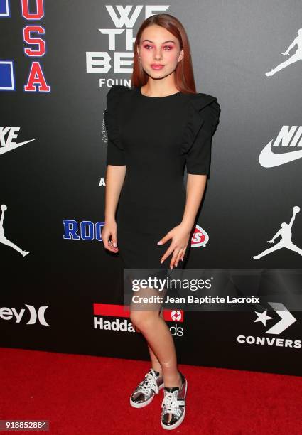 Caitlin Carmichael attends the ROOKIE USA Fashion Show at Milk Studios on February 15, 2018 in Hollywood, California.