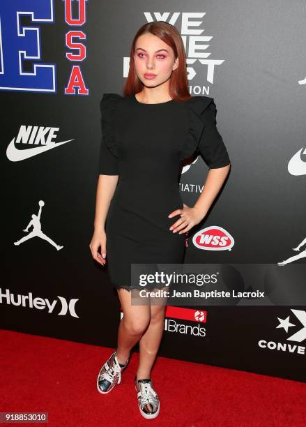 Caitlin Carmichael attends the ROOKIE USA Fashion Show at Milk Studios on February 15, 2018 in Hollywood, California.