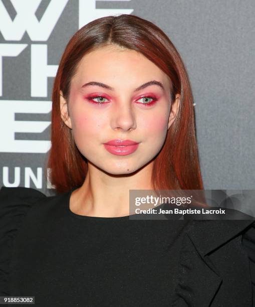 Caitlin Carmichael attends the ROOKIE USA Fashion Show at Milk Studios on February 15, 2018 in Hollywood, California.