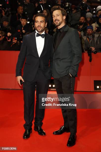 Elyas M'Barek and Florian David Fitz attend the Opening Ceremony & 'Isle of Dogs' premiere during the 68th Berlinale International Film Festival...