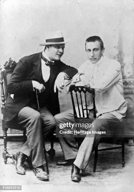 Sergei Rachmaninoff and Singer Feodor Chaliapin, End 1890s. Found in the collection of State Central M. Glinka Museum of Music, Moscow.
