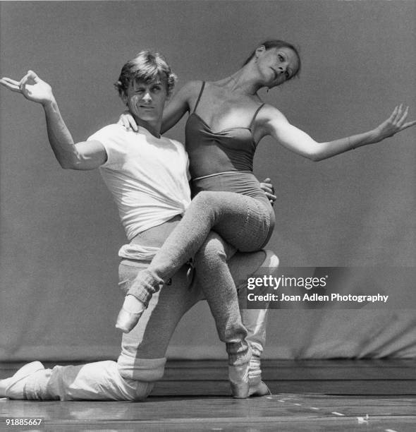 Dancers Mikhail Baryshnikov and Judith Fugate rehearse for the revival of Stravinsky’s ballet, ‘Apollo’, choreographed by George Balanchine, Los...