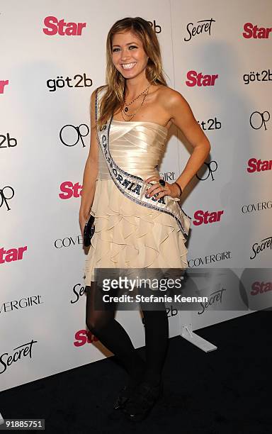 Miss California Tami Farrell arrives at Star Magazine's 5th anniversary celebration at Bardot on October 13, 2009 in Hollywood, California.