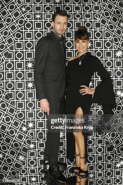 Nazan Eckes and her husband Julian Khol during the Bulgari 'RVLE YOUR NIGHT' event during the 68th Berlinale International Film Festival on February...