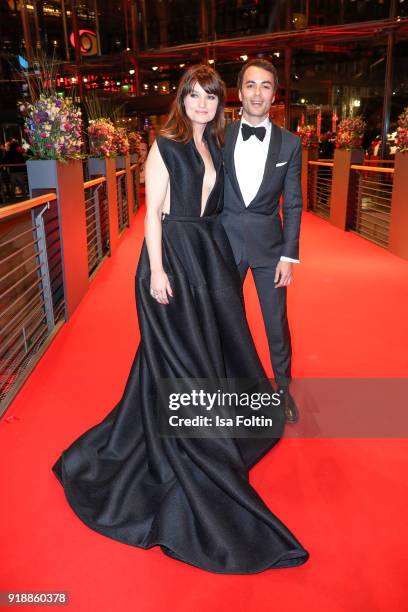 German actress Ina Paule Klink and her partner German actor Nikolai Kinski attend the opening party of the 68th Berlinale International Film Festival...