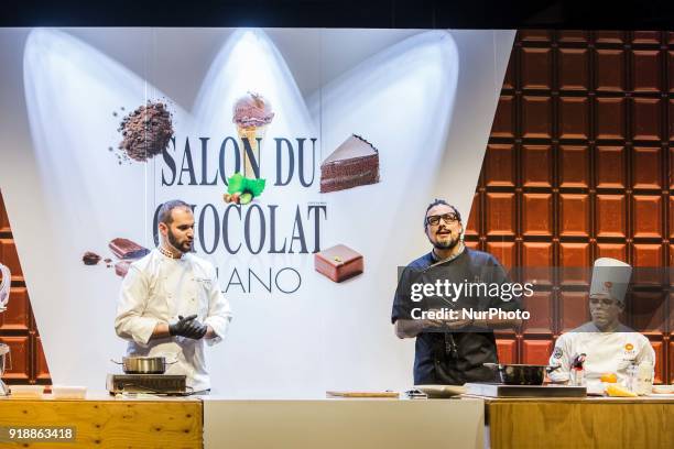 Alessandro Borghese and Davide Comaschi attend Salon du Chocolat in Milano, on February 13 2018