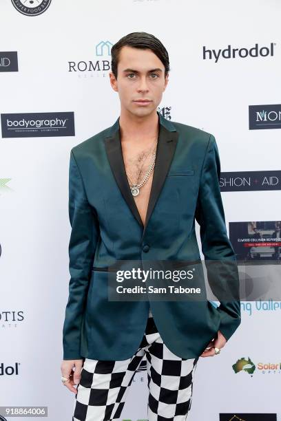 Kurt Coleman arrives at the Fashion Aid Twilight Beach Polo on February 16, 2018 in Melbourne, Australia.