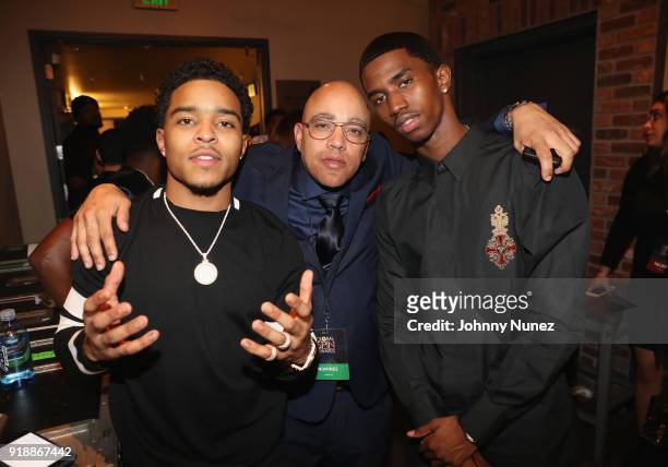 Justin Dior Combs, Deric D-dot Angelettie and Sean Combs attend the 2018 Global Spin Awards at The Novo by Microsoft on February 22, 2018 in Los...