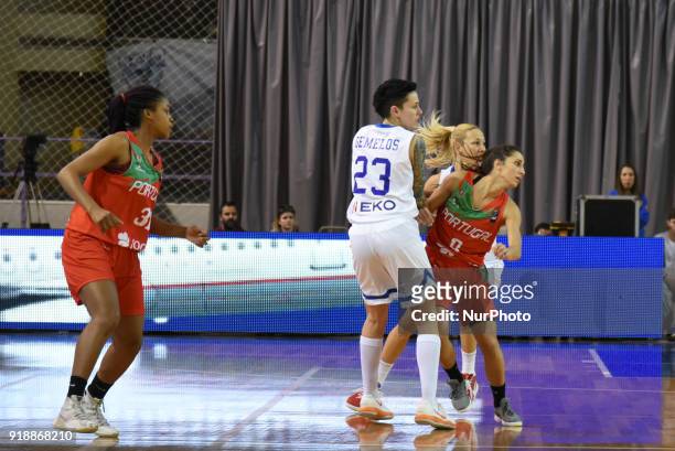 Gemelos of Greece in action during FIBA Women's EuroBasket 2019 Qualifiers, Greece and Portugal in Tassos Kampouris Hall, in Chalkida, Greece on...
