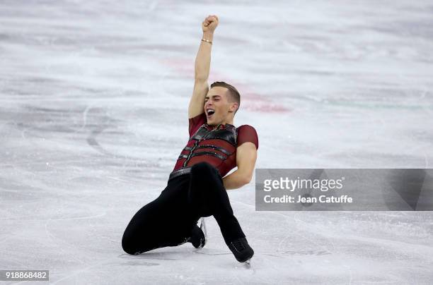 Adam Rippon of USA during the Figure Skating Men Short Program on day seven of the PyeongChang 2018 Winter Olympic Games at Gangneung Ice Arena on...